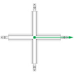 TS24M 2-Circuit Magnetic Track X Shape Power Feed - White