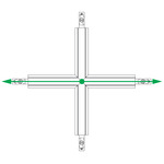 TS24M 2-Circuit Magnetic Track X Shape Power Feed - White