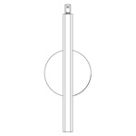 TS24M Surface Mount Track Stem Center Power Feed - White