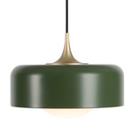 Pensee Large Pendant - Olive Green / Matte Opal