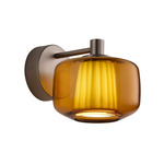 Plisse Wall Sconce - Matte Steel / Dark Amber / Light Grey Plisse
