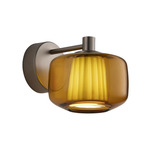Plisse Wall Sconce - Matte Steel / Dark Amber / Ivory Plisse