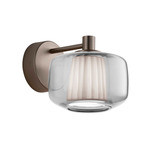 Plisse Wall Sconce - Matte Steel / Crystal / Light Grey Plisse