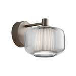 Plisse Wall Sconce - Matte Steel / Crystal / Ivory Plisse
