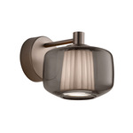 Plisse Wall Sconce - Matte Steel / Smoky / Light Grey Plisse