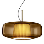 Plisse Pendant - Matte Steel / Burnt Earth / Light Grey Plisse
