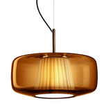 Plisse Pendant - Matte Bronze / Dark Amber / Light Grey Plisse