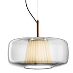 Plisse Pendant - Matte Bronze / Crystal / Light Grey Plisse