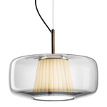 Plisse Pendant - Matte Bronze / Crystal / Ivory Plisse