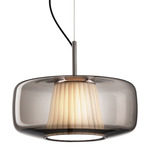 Plisse Pendant - Matte Steel / Smoky / Ivory Plisse
