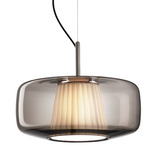 Plisse Pendant - Matte Steel / Smoky / Ivory Plisse