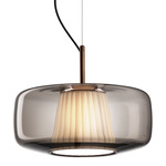 Plisse Pendant - Matte Bronze / Smoky / Ivory Plisse