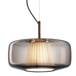 Plisse Pendant - Matte Bronze / Smoky / Ivory Plisse