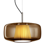 Plisse Pendant - Matte Steel / Burnt Earth / Ivory Plisse
