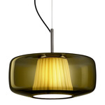 Plisse Pendant - Matte Steel / Old Green / Ivory Plisse