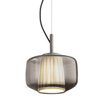 Plisse Pendant - Matte Steel / Smoky / Light Grey Plisse