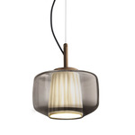 Plisse Pendant - Matte Bronze / Smoky / Ivory Plisse
