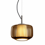 Plisse Pendant - Matte Steel / Burnt Earth / Ivory Plisse