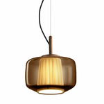 Plisse Pendant - Matte Bronze / Burnt Earth / Ivory Plisse