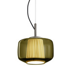 Plisse Pendant - Matte Steel / Old Green / Light Grey Plisse