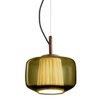Plisse Pendant - Matte Bronze / Old Green / Ivory Plisse