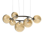 Puppet Ring Chandelier - Matte Black Nickel / Amber