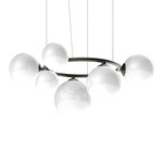 Puppet Ring Chandelier - Matte Black Nickel / White