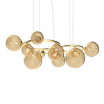 Puppet Ring Chandelier - Matte Gold / Amber