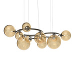 Puppet Ring Chandelier - Matte Black Nickel / Amber