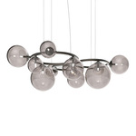 Puppet Ring Chandelier - Matte Black Nickel / Smoky