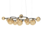 Puppet Ring Chandelier - Matte Black Nickel / Amber