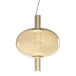 Riflesso 1 Two Light Pendant - Matte Gold / Amber