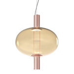 Riflesso 1 Two Light Pendant - Matte Copper / Amber