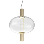 Riflesso 1 Two Light Pendant - Matte Gold / Crystal