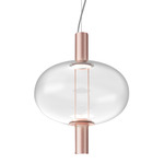 Riflesso 1 Two Light Pendant - Matte Copper / Crystal