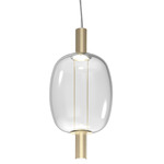 Riflesso 2 Two Light Pendant - Matte Gold / Crystal