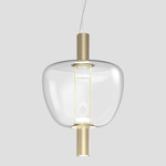 Riflesso 3 Two Light Pendant - Matte Gold / Crystal