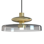 Tread Wide Pendant - Matte Gold / Smoky