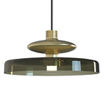 Tread Wide Pendant - Matte Gold / Old Green