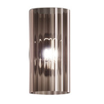 Armonia Vertical Striped Wall Sconce - Matte Black Nickel / Smoky