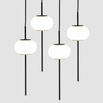 Astros Multi-Light Pendant - Matte Black / Opal