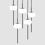 Astros Multi-Light Pendant - Matte Black / Opal