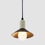 Tagomago Pendant - Anthracite Gray Lacquer / Gold / Opal