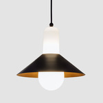 Tagomago Pendant - Anthracite Gray Lacquer / Gold / Opal