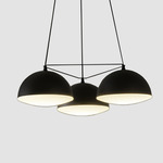 Nod Chandelier - Matte Black / Opal