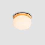 Knock Small Ceiling/Wall Light - Ash Wood / Opal