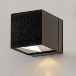 Dau Square MR16 Up or Down Wall Light - Black Satin Aluminum