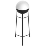 Half Floor Lamp w/ Tripod Base - Matte Black / Satin Opal