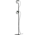 Half Floor Lamp - Matte Black / Satin Opal