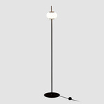 Astros Floor Lamp - Matte Black / Opal